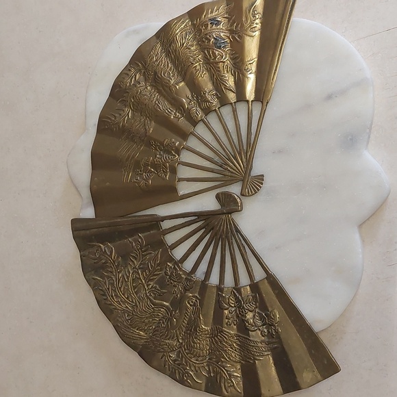 SET of 2 Vintage brass fans for wall - Picture 4 of 7